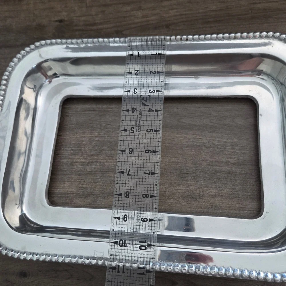 Fabulous Pewterware Perla Pyrex Holder Silver Beaded Medium Casserole Frame 13x9